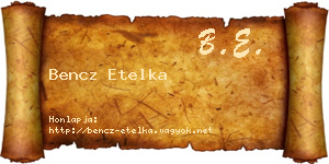 Bencz Etelka névjegykártya