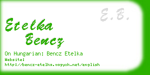 etelka bencz business card